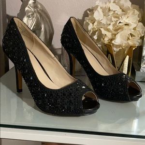 Vince Camuto studded peep toe heels